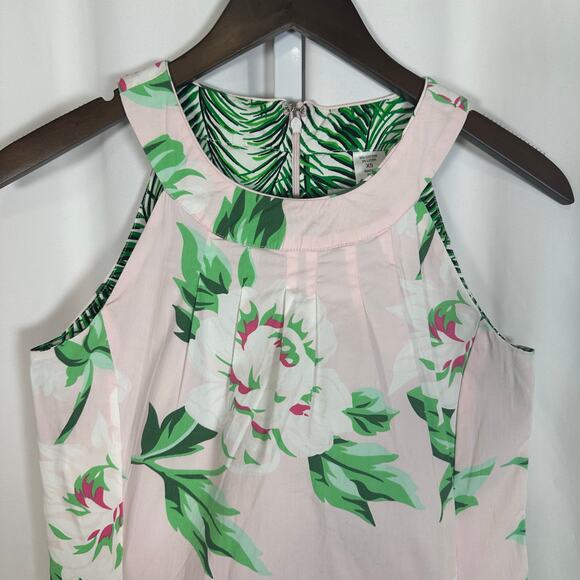 Dizzy Lizzie Cotton Fit & Flair Sleeveless‎ Dress XS Petal Pink Green Feminine - Picture 2 of 10